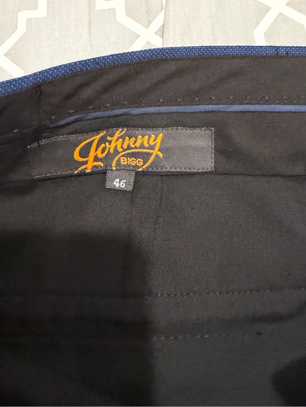 Johnny Bigg size 46 Men's Navy Dress Pants - Tailored Flat Front